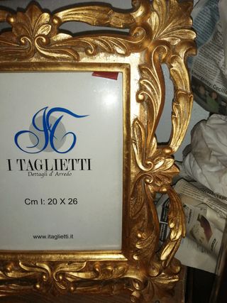 Cornice portafoto dorata stile barocco