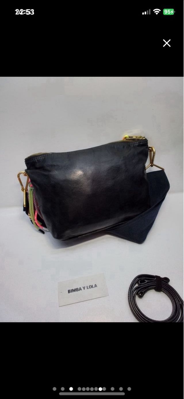 Lote 2 Bolsos Bimba y Lola Piel Negro y burdeo