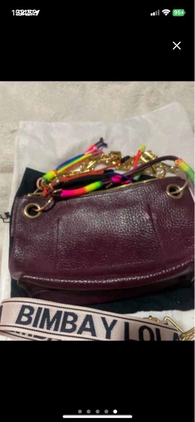 Lote 2 Bolsos Bimba y Lola Piel Negro y burdeo