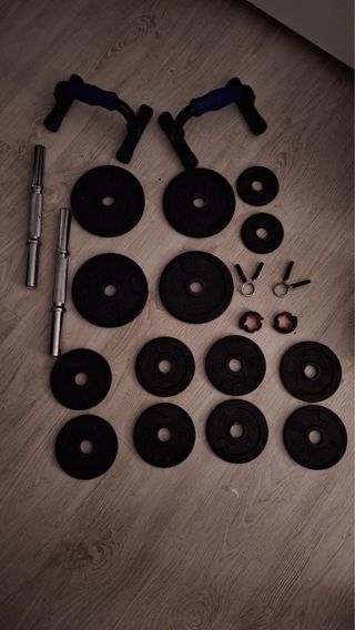 Set Mancuernas Cromadas + asas push-up