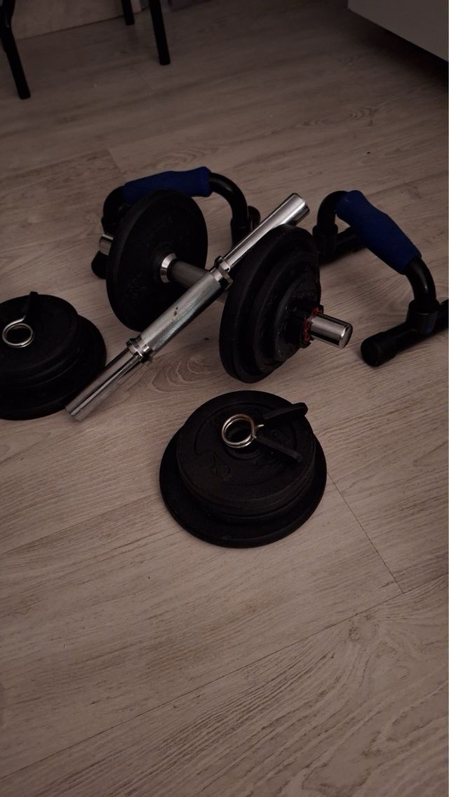 Set Mancuernas Cromadas + asas push-up
