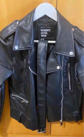 Cazadora Biker Negra Talla M