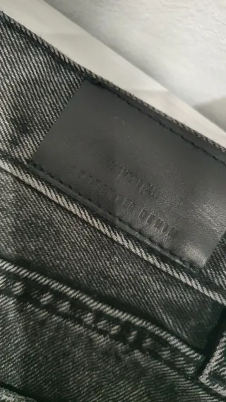 Falda tejana negra Mango desgastada