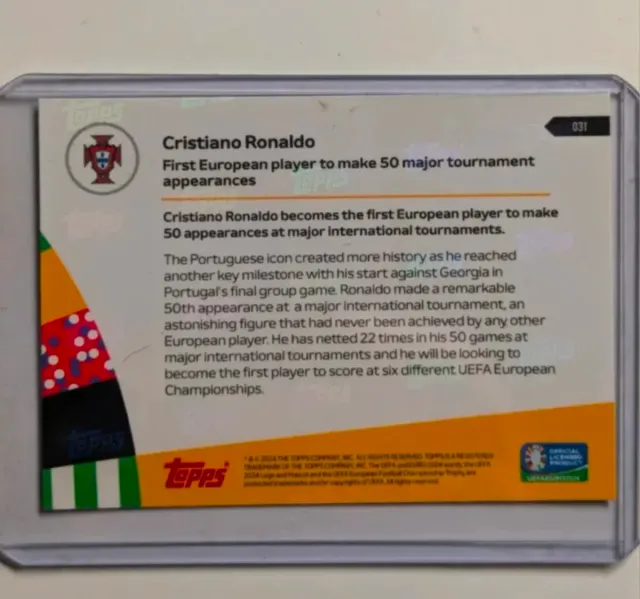 Carta Topps Cristiano Ronaldo Euro 2024