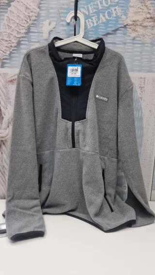 Sudadera Columbia Gris Media Cremallera