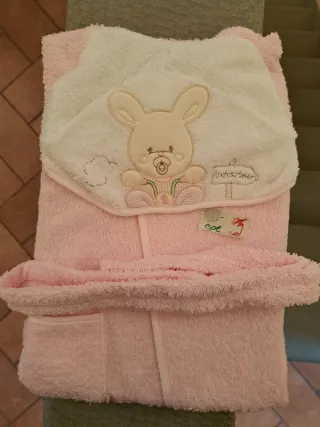 Accappatoio bimbo 6/12 mesi con orsetto