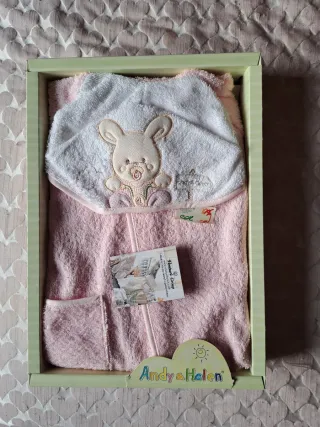 Accappatoio bimbo 6/12 mesi con orsetto