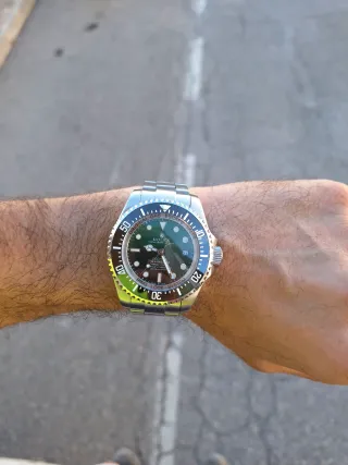 Reloj Acero Inoxidable Negro y Plateado