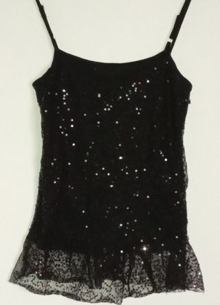 chaqueta plateada top lentejuelas negra nuevo