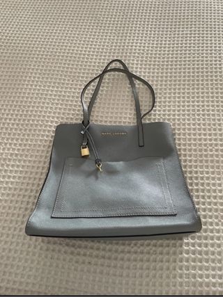 Bolso Tote Piel Marc Jacobs Gris azulado