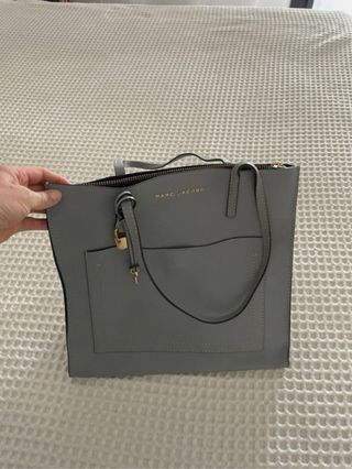 Bolso Tote Piel Marc Jacobs Gris azulado