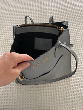 Bolso Tote Piel Marc Jacobs Gris azulado