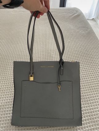 Bolso Tote Piel Marc Jacobs Gris azulado