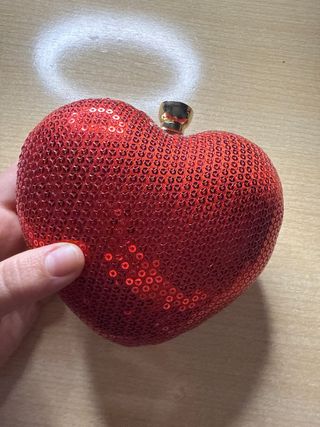 Bolso Corazón Lentejuelas Rojo Dorado