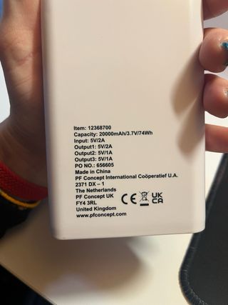 Power bank 20000 mAh bianco