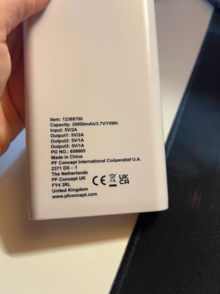 Power bank 20000 mAh bianco