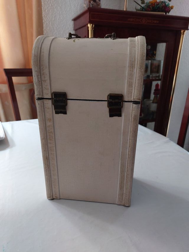 Estuche Madera Vintage Flores Pintadas