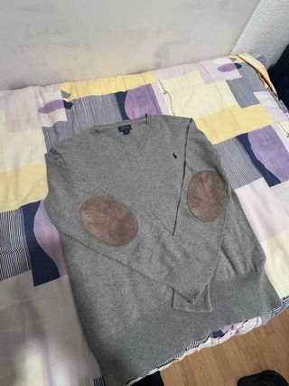 Jersey Polo Ralph Lauren gris con parches