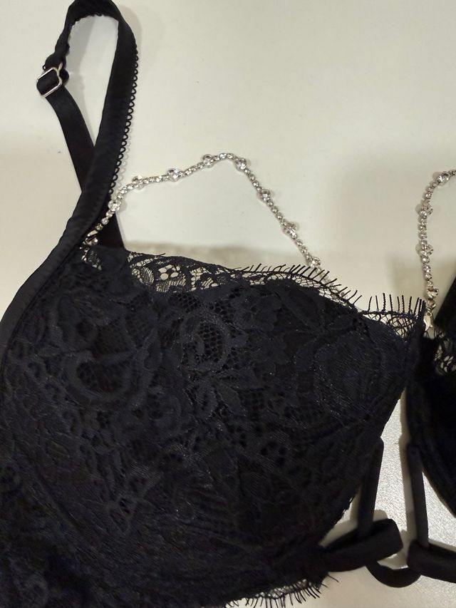 Sujetador Intimissimi JLo Negro Encaje y brillante