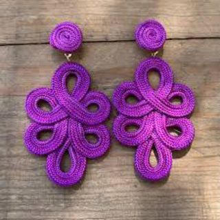 Pendientes flamenca morados grandes
