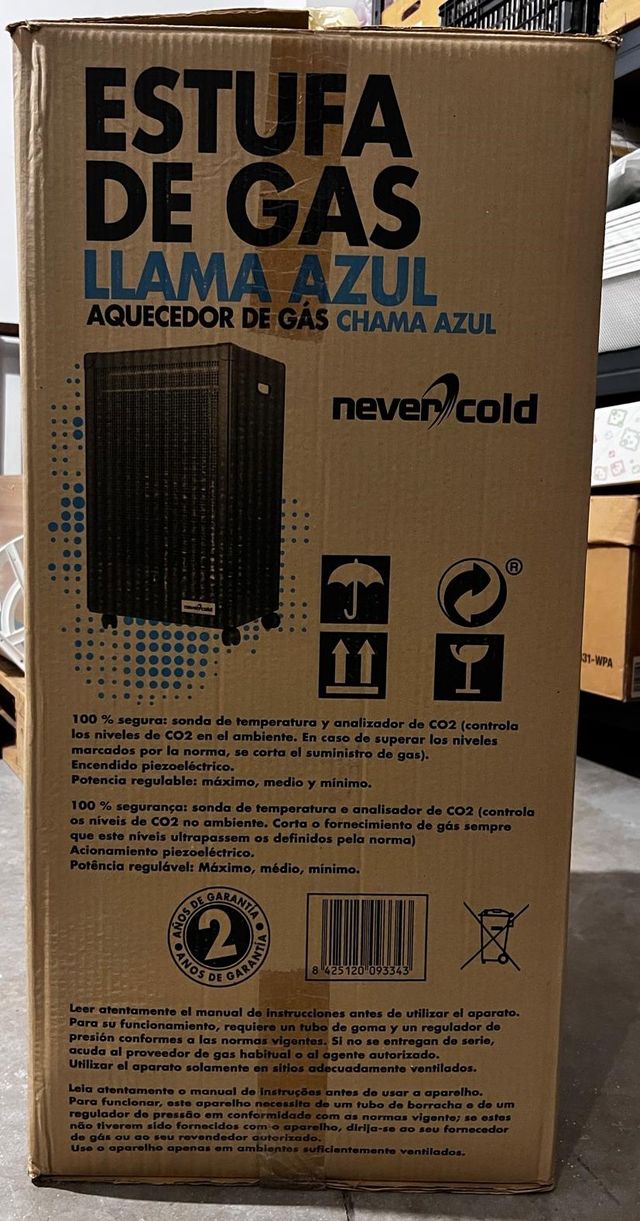 Estufa Gas Llama Azul Nevercold N4200 4.2 Kw