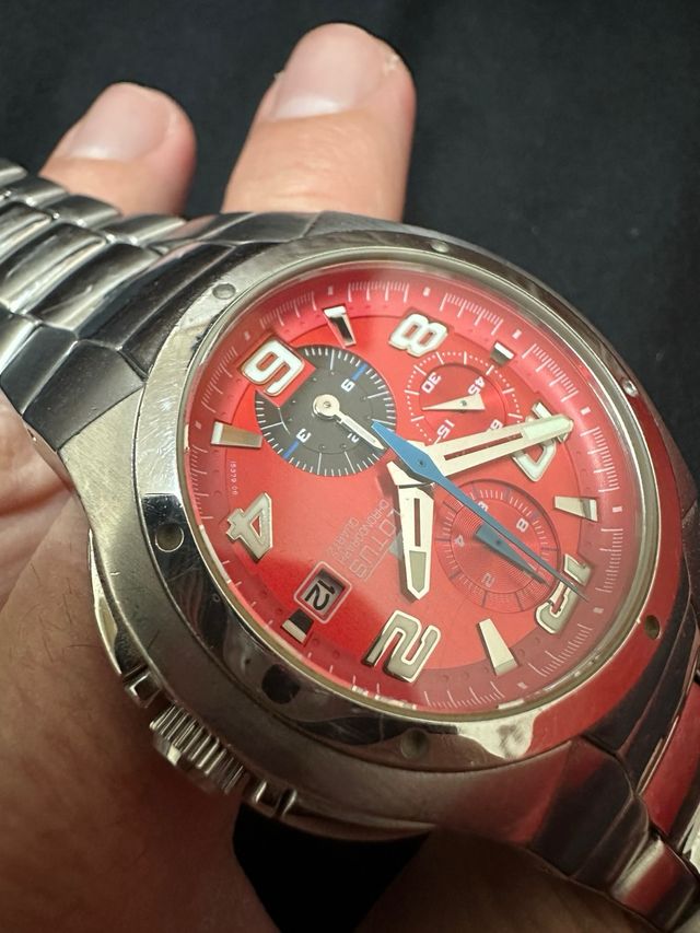 Reloj Lotus Cronógrafo Rojo y Plateado