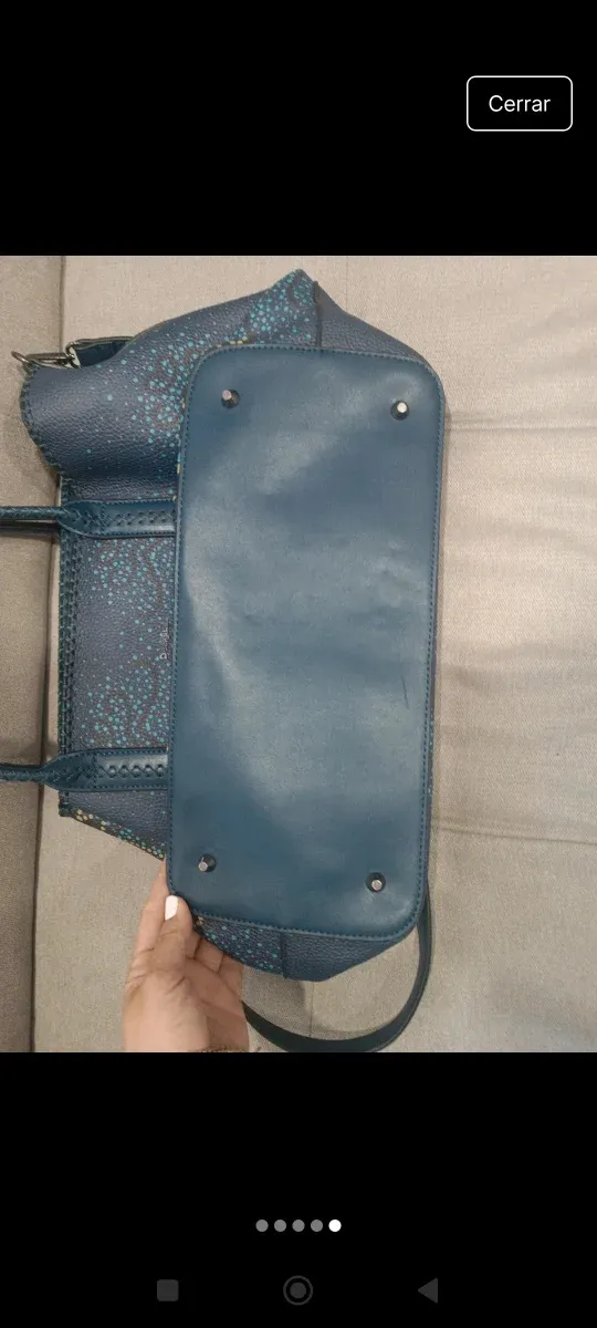 Bolso shopper Desigual azul con estampado mandala