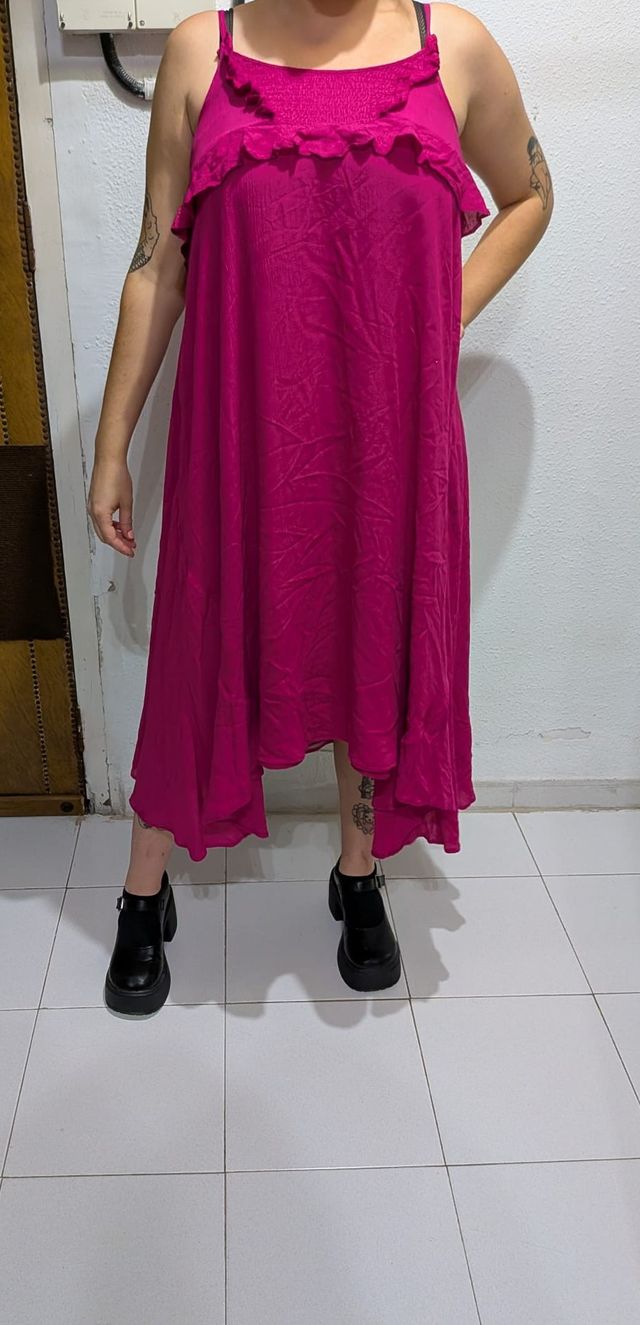 Vestido Cortefiel rosa talla M