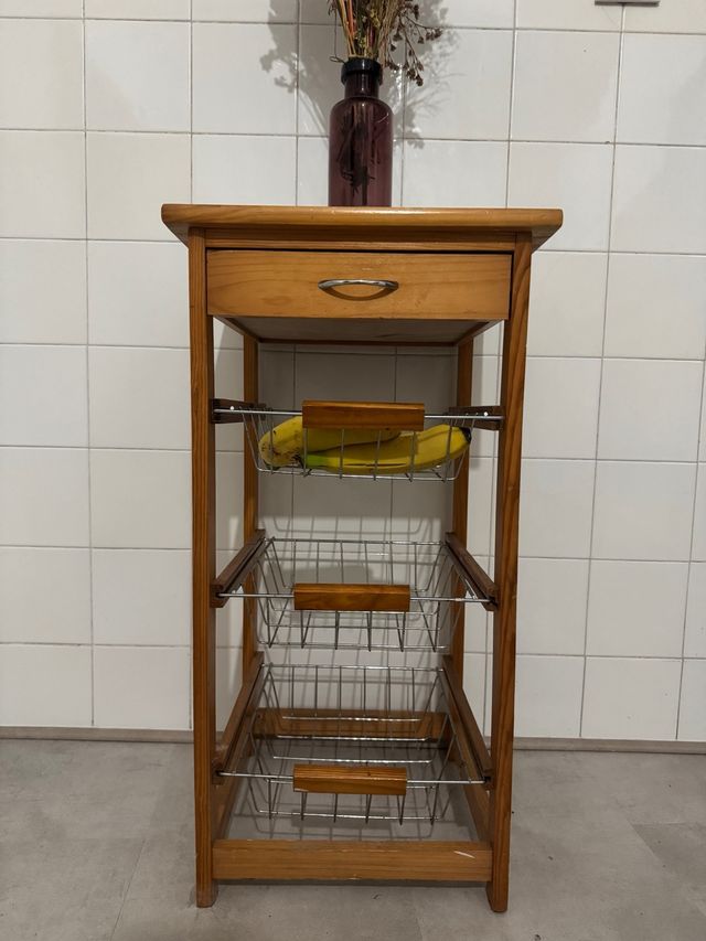 Mueble Frutero Madera y Porcelana