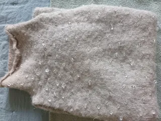 Jersey Zara Beige/Gris con Perlas