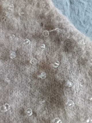 Jersey Zara Beige/Gris con Perlas