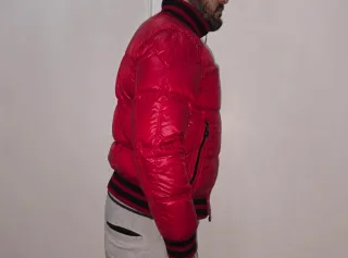 Men's MONCLER BRICE Red Down Puffer Casual Bomber