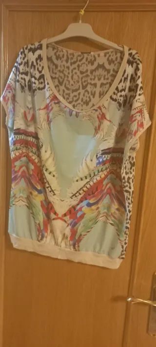 Blusa estampada leopardo beige y marrón