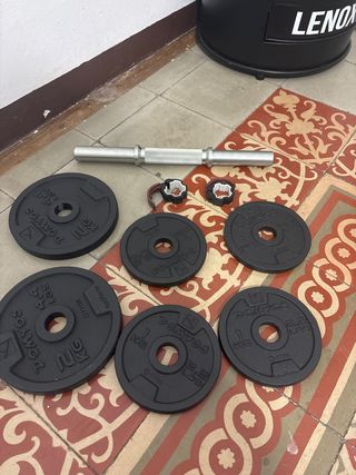 mancuerna con set de discos extraibles