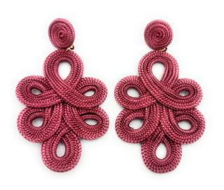 Pendientes flamenca grandes burdeos