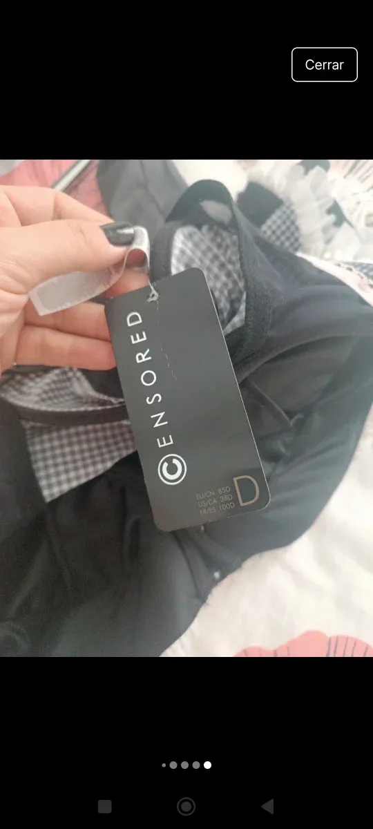 Corpiño cuadros Vichy negro y rosa