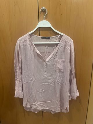 Camisa rosa manga 3/4