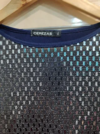 Jersey fiesta brillo Cerezas azul plateado