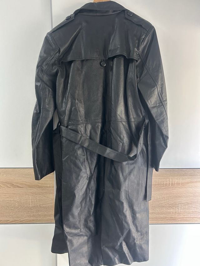 Gabardina de cuero auténtico  Talla L