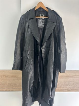 Gabardina de cuero auténtico  Talla L