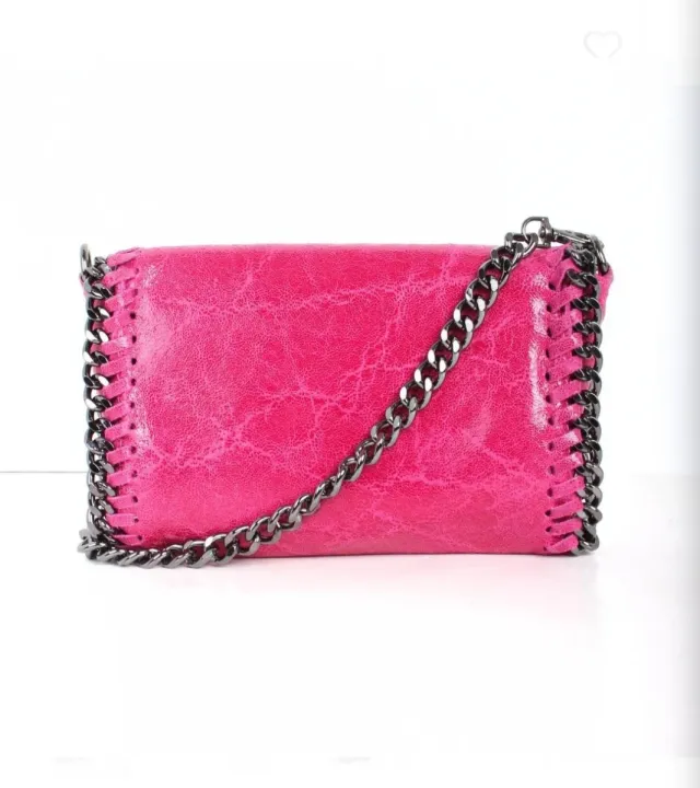 Bolso "Martina" Piel Suave Cadena Plateada