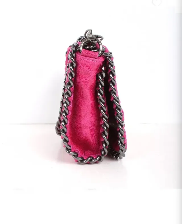 Bolso "Martina" Piel Suave Cadena Plateada