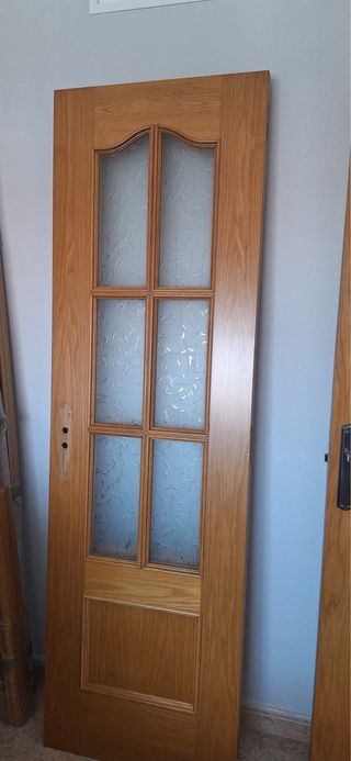 Puerta doble madera con cercos 82x202