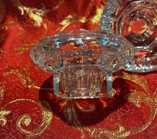 Coppia portacandele vintage vetro molato