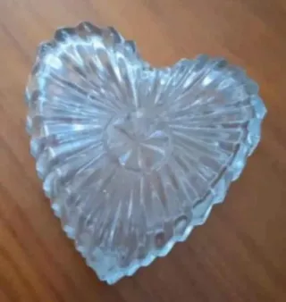 Caja joyero cristal corazón doble