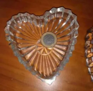 Caja joyero cristal corazón doble