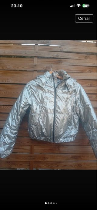 Anorak plateado acolchado