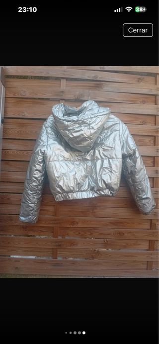 Anorak plateado acolchado