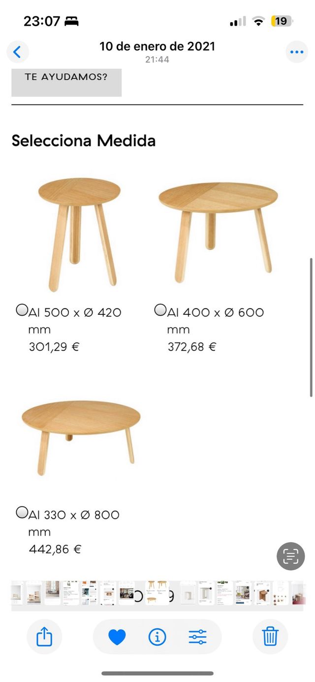 URGE - Set 3 Mesas Auxiliares Redondas Hay