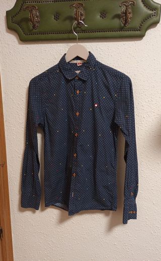 Camisa niño azul con come cocos de colores Talla S
